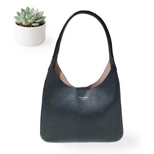 Kate Spade Black Pebbled Leather Hobo Shoulder Bag Purse